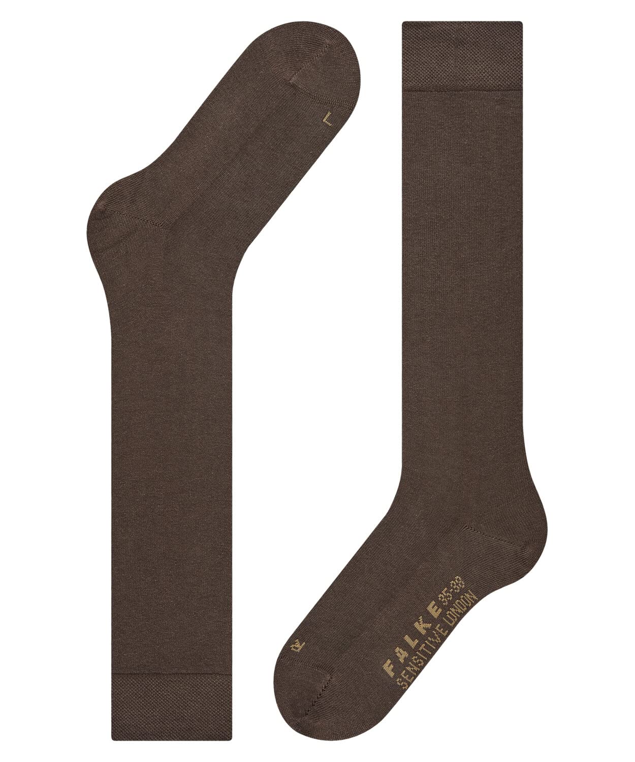 FALKE mujer Sensitive London calcetines largos parte superior ancha para un suave agarre en la pierna adecuado para diabéticos transpirable sostenible ecológico algodón 1 par