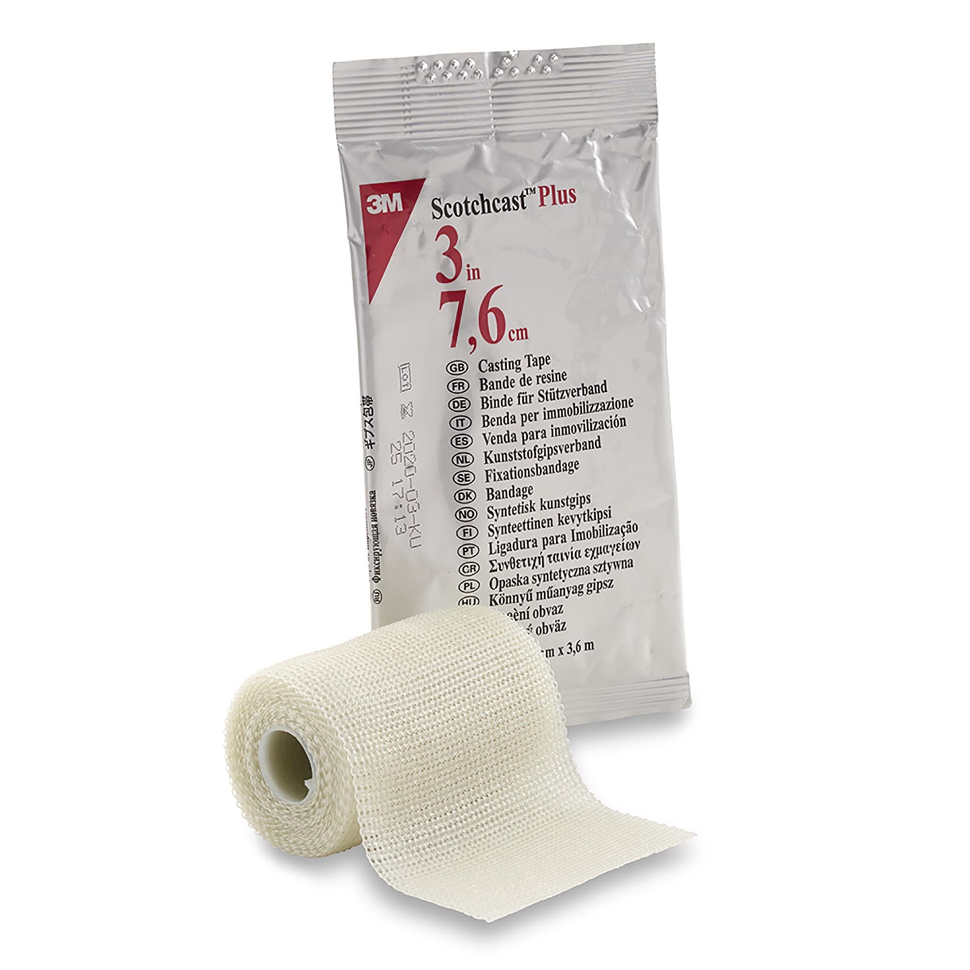 3M Scotchcast Plus Cast Tape 3 Inch X 12 Foot White 82003, 10 Ct