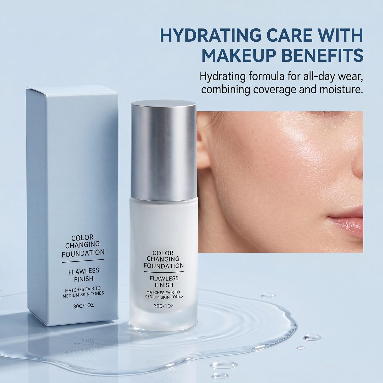 Foundation Stick Concealer Cream, Long Lasting Anti-Shine Hydration, Lightweight & Anti-Water Formula, Natural Finish Bare Skin for All Skin Types