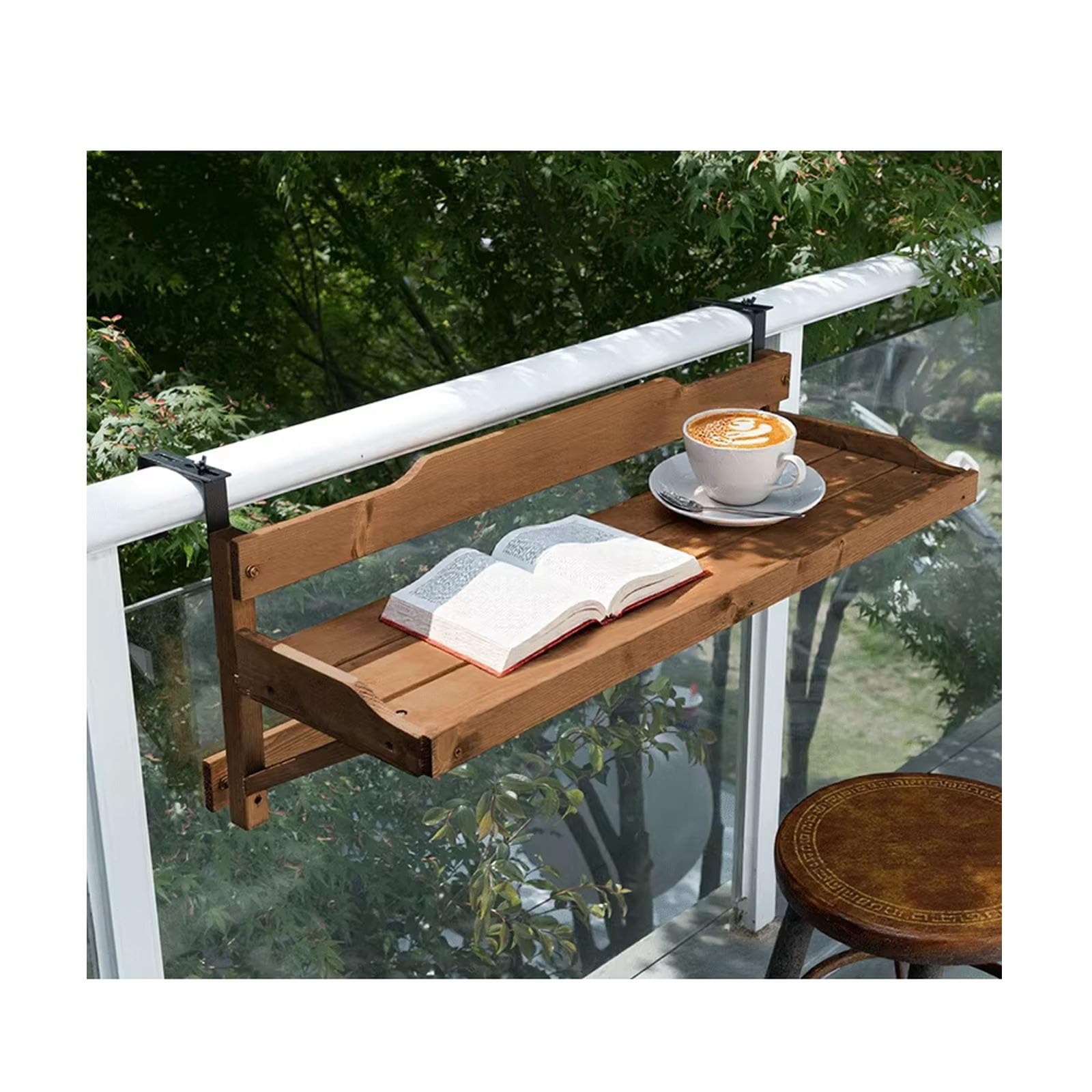 Table de bar murale pliante pour balcon peu encombrante face au manque d'espace