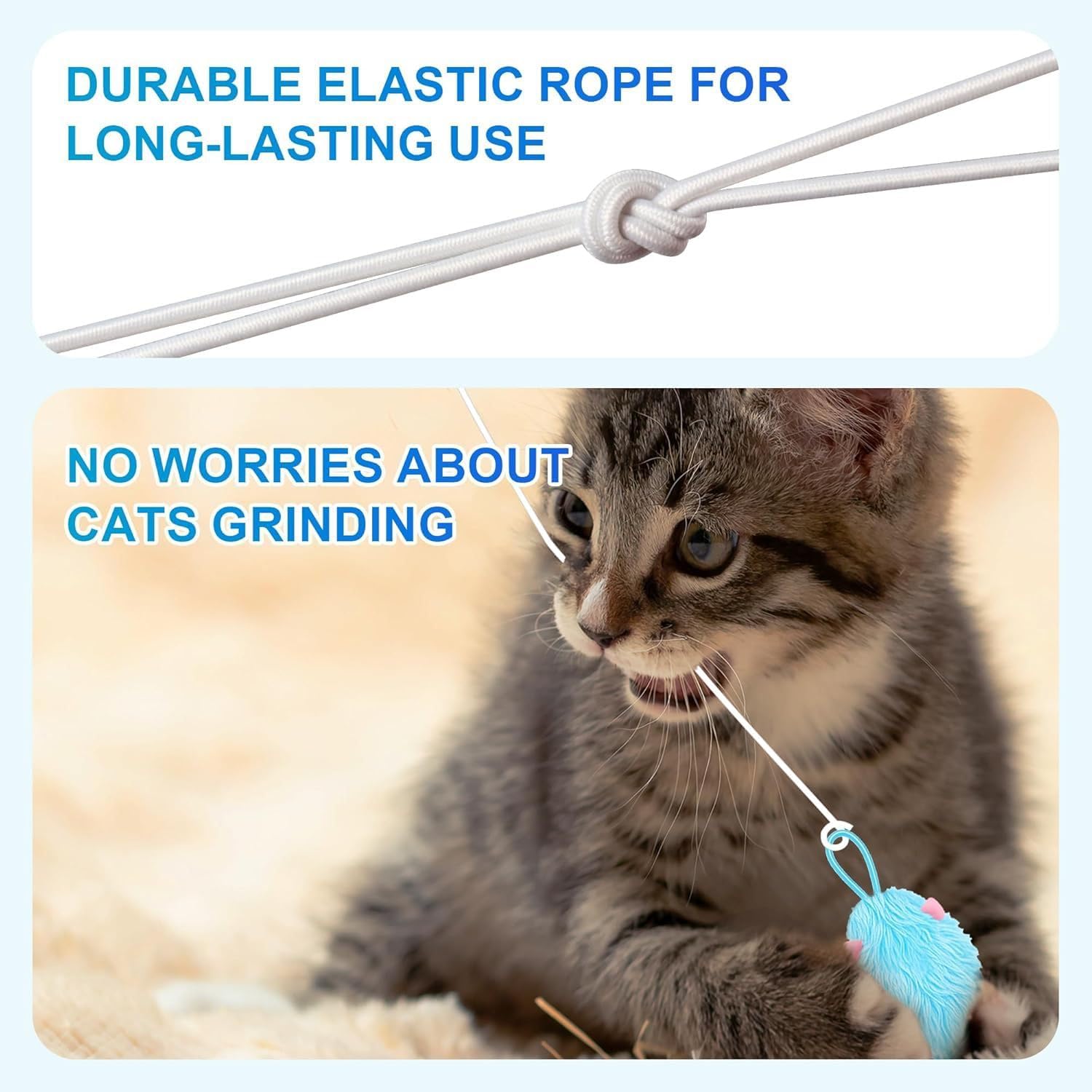 Jouet Électrique Interactif pour Chat, Teaser en Peluche pour Chat À Suspendre À la Porte avec 3 Poupées Rat, Jouet Rétractable Automatique pour Animal Compagnie, Jouets Interactifs pour L'intérieur