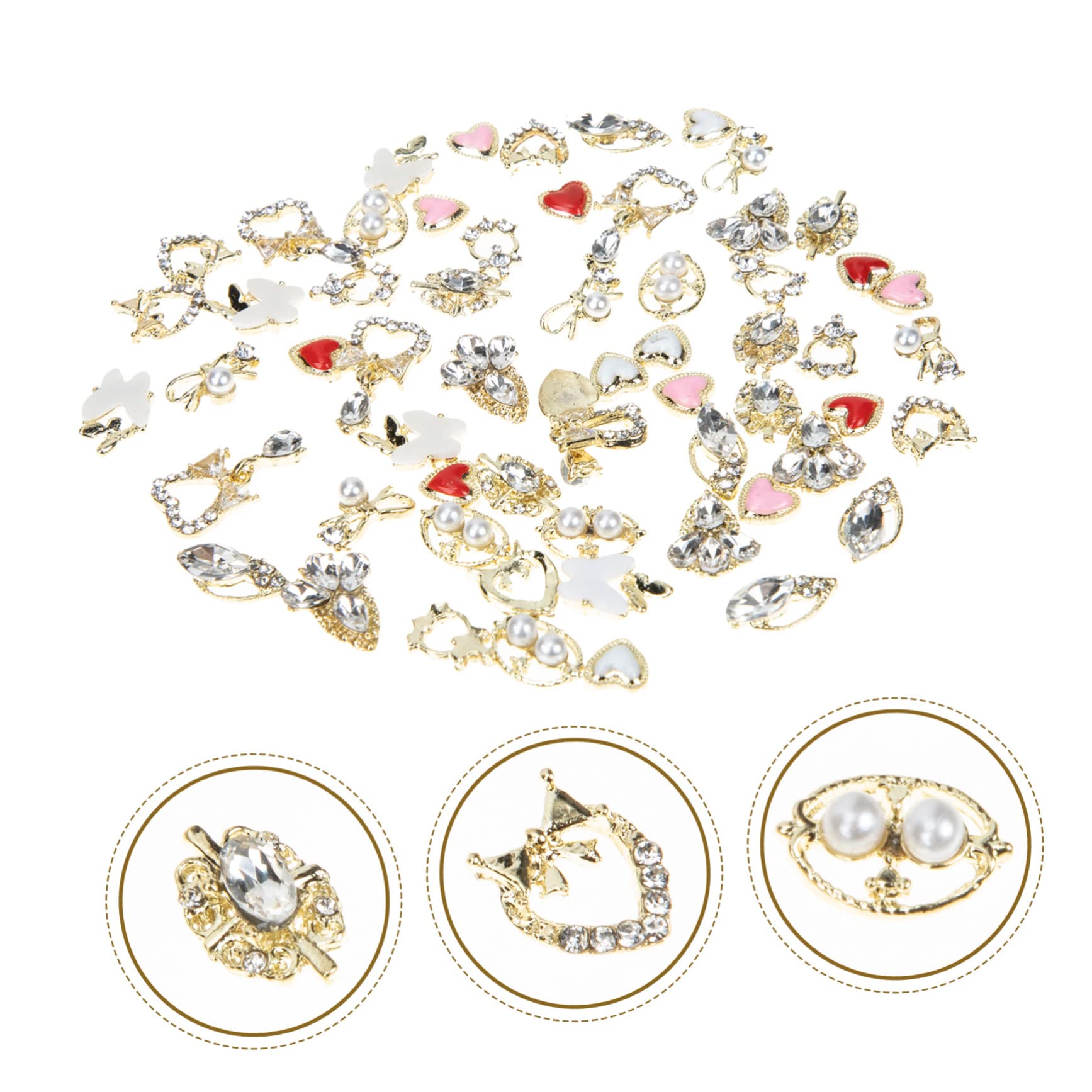2 Set Decorazioni Per Unghie Accessori Per Nail Art Eleganti E Creativi Per Feste Matrimoni E Per Amiche E Appassionate Manicure 60 Pezzi*2