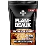 Southern Fry Kings Spicy Fish Fry Mix, Seasoned Seafood Fry Coating with Cayenne Pepper and Creole Spices, Dry Batter Seasoning Mix Flambeaux Spicy Seafood Fry, 2.25lbs