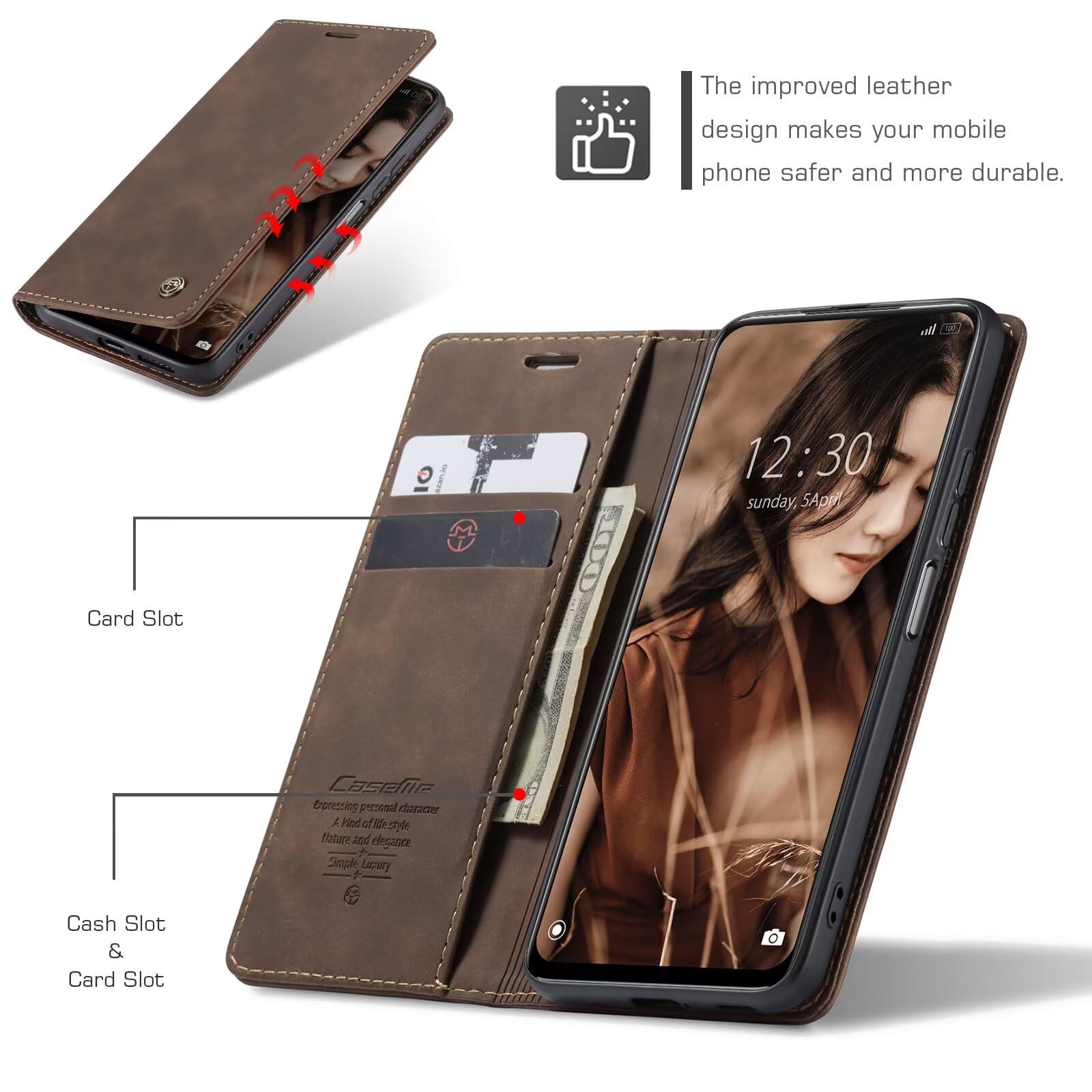 GoodcAcy Cover Portafoglio In Pelle PU Per Xiaomi 14 – Libretto Con Flip, Supporto, Slot Per Carte E Tasca, Chiusura Magnetica – Colore Viola