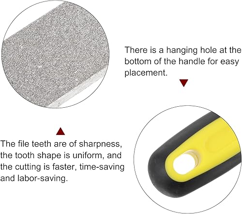 Miniatura 4 de HARFINGTON Archivo recubierto de diamante 6 pulgadas 80 granos planos herramientas con mango de plástico para metal vidrio madera piedra pulido