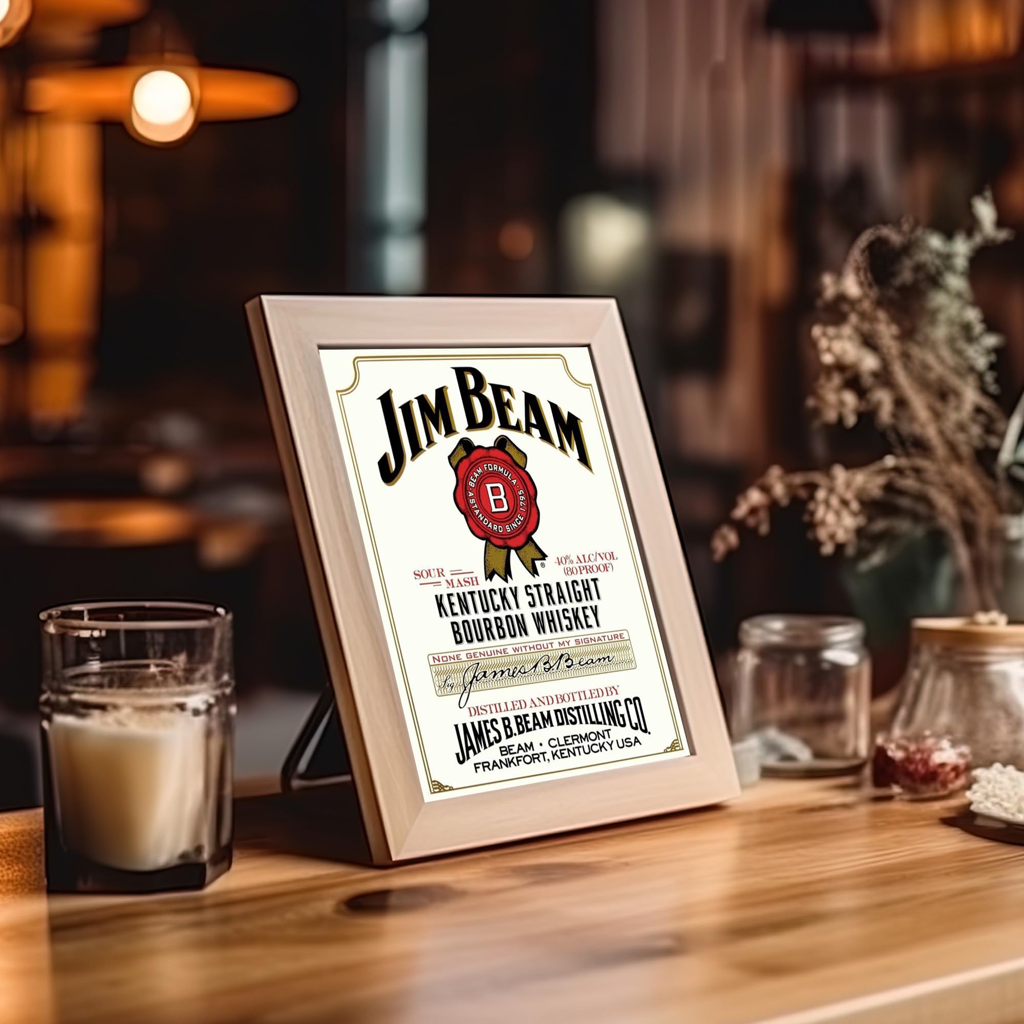 JIM BEAM ジムビーム パネル アート インテリア Amazon.com: Vintage Bourbon Label Wall Art, Whiskey, 8x10 Unframed