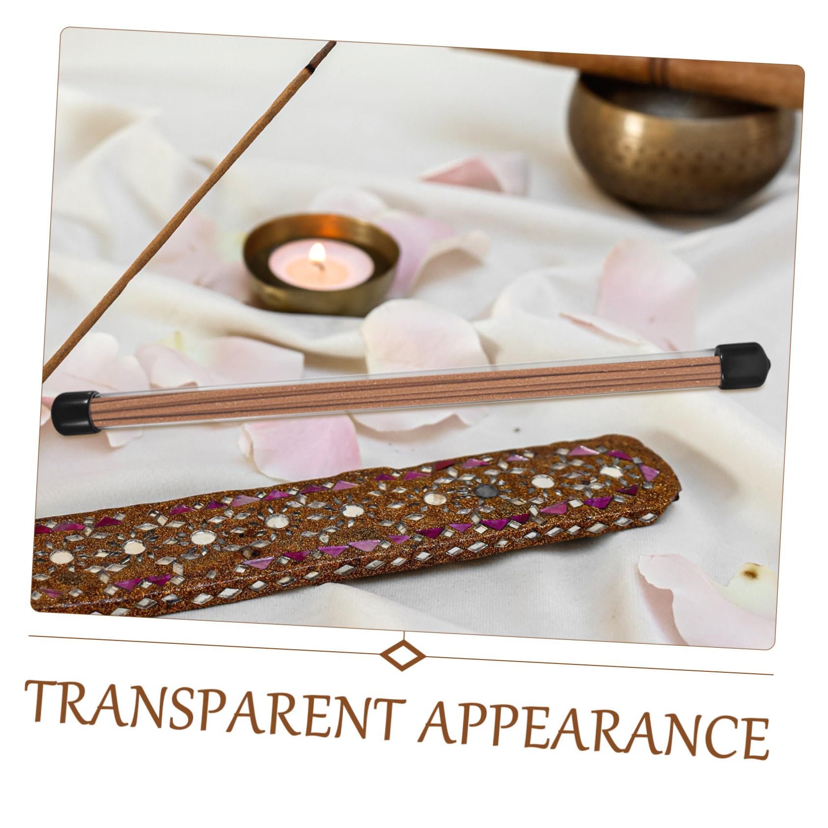 MUCKLILY 6pcs Portable Round Storage Tubes with Tube Lids Plastic Agarwood Storage Containers 230x12mm