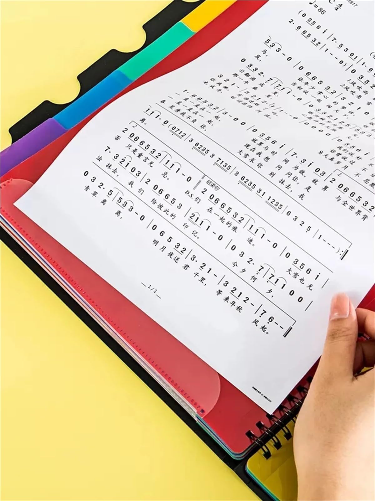 Carpeta de archivos partituras musicales A4, soporte papel for hojas música, carpeta partición Piano paisaje for para Partituras, Archivos(Black Gold-20sheets)
