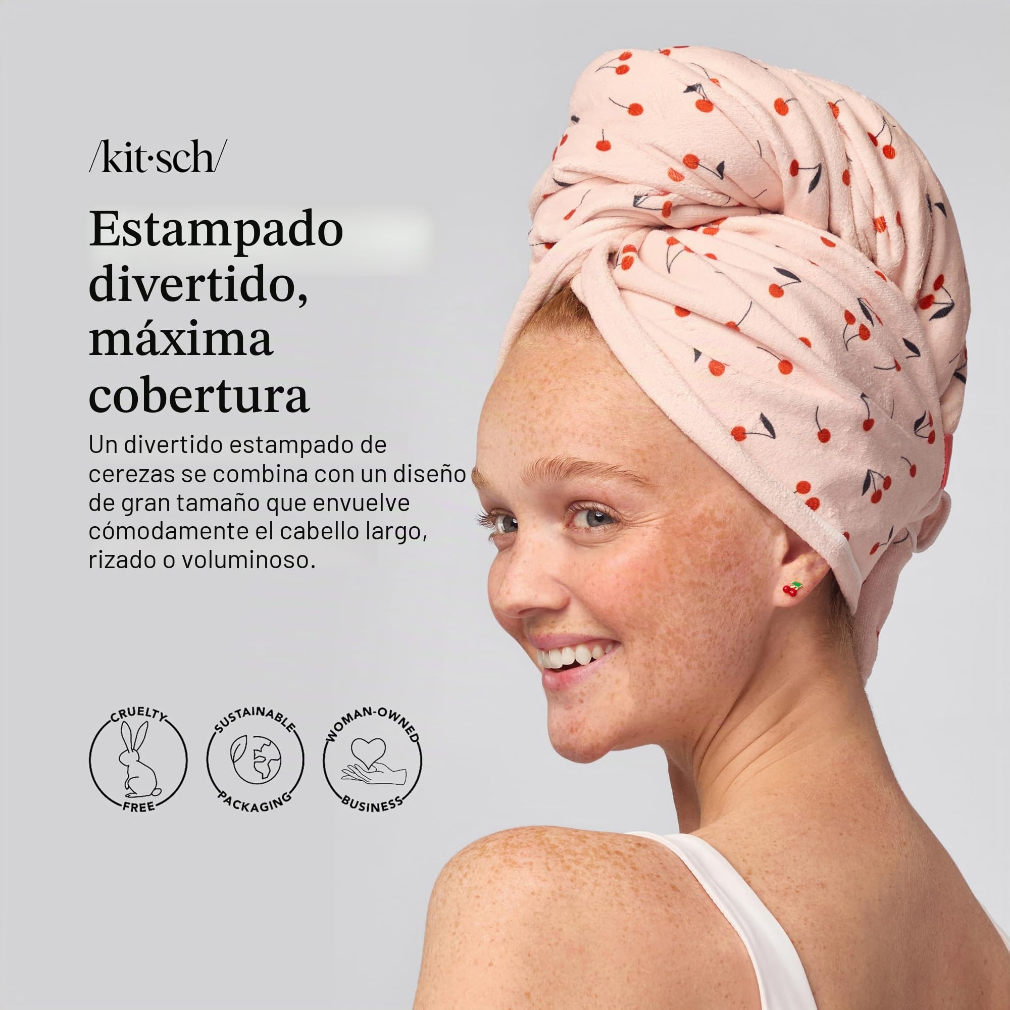 Kitsch Toalla de microfibra XL para mujer, toalla de microfibra, súper absorbente, de secado rápido, antiencrespamiento, para cabello largo y corto, turbantes para mujer, envoltura de cabello húmedo y