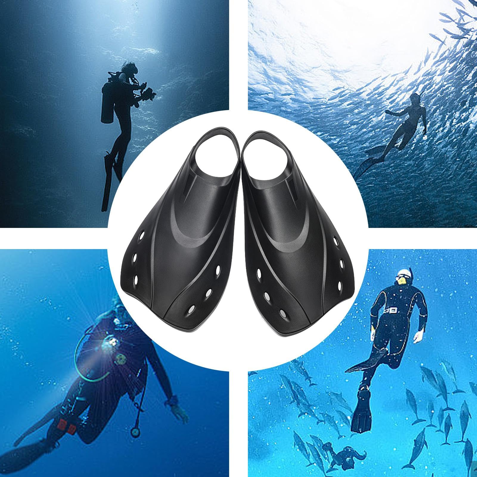 Pinne da nuoto compatte, pinne corte da immersione, pinne ergonomiche, pinne da allenamento corte, pinne da nuoto compatte, allenamento di nuoto breve, comode pinne da immersione, pinne da nuoto