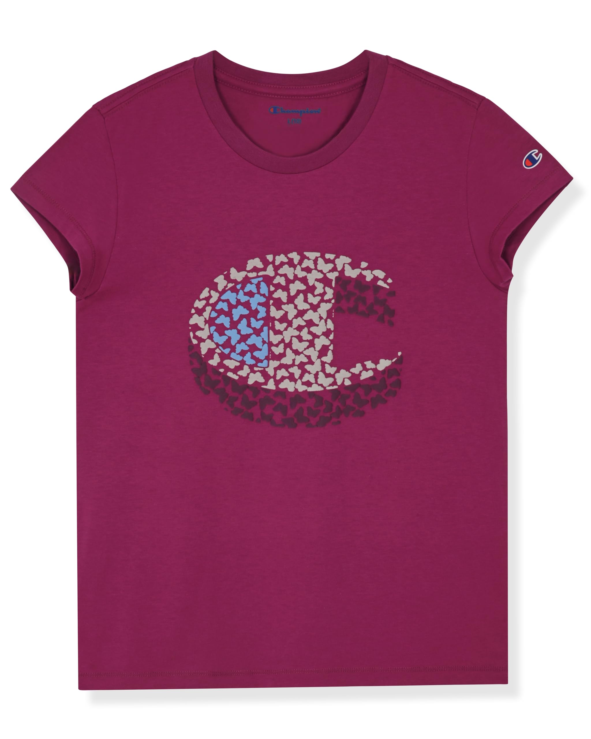 Champion Conjunto de ropa de 3 piezas para niña, sudadera con capucha y cremallera, pantalones deportivos y camiseta, tallas 2T-16