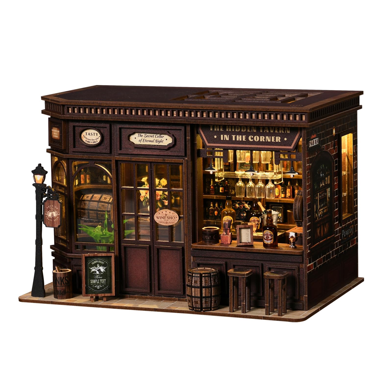 Hestremo Premium 3D Wooden Puzzle Book Nook, DIY Miniature Dollhouse Kit for Adults, Precision Laser-Cut, Bookshelf Decor, Mini Building Kit for Adults Teen to Build — image 1