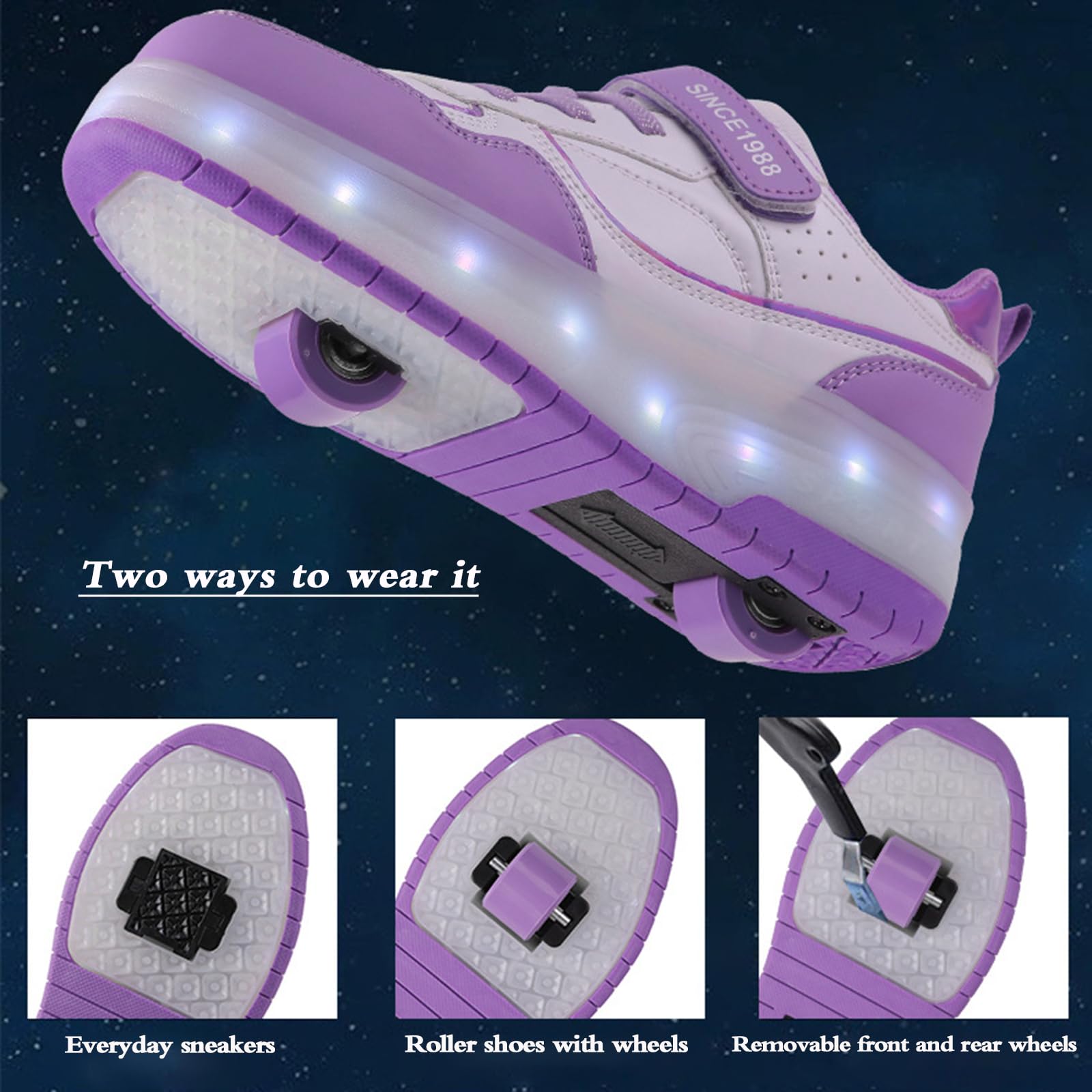 Scarpe Skate per Ragazze Ragazzi,Unisex Bambino Pattini Rotelle,Luci LED Scarpe Sportive con Ruote,Morbido E Delicato sulla Pelle,Adatto Gite in Famiglia