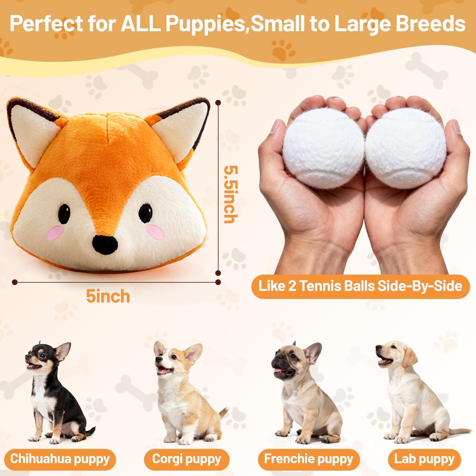 Interactive Fox Puppy Toy for Anxiety & Boredom Relief - Automatic Self-Moving, Bouncing & Vibrating with Sound for Mental Stimulation | Rechargeable & Chew-Resistant for All Breed Sizes - image 4