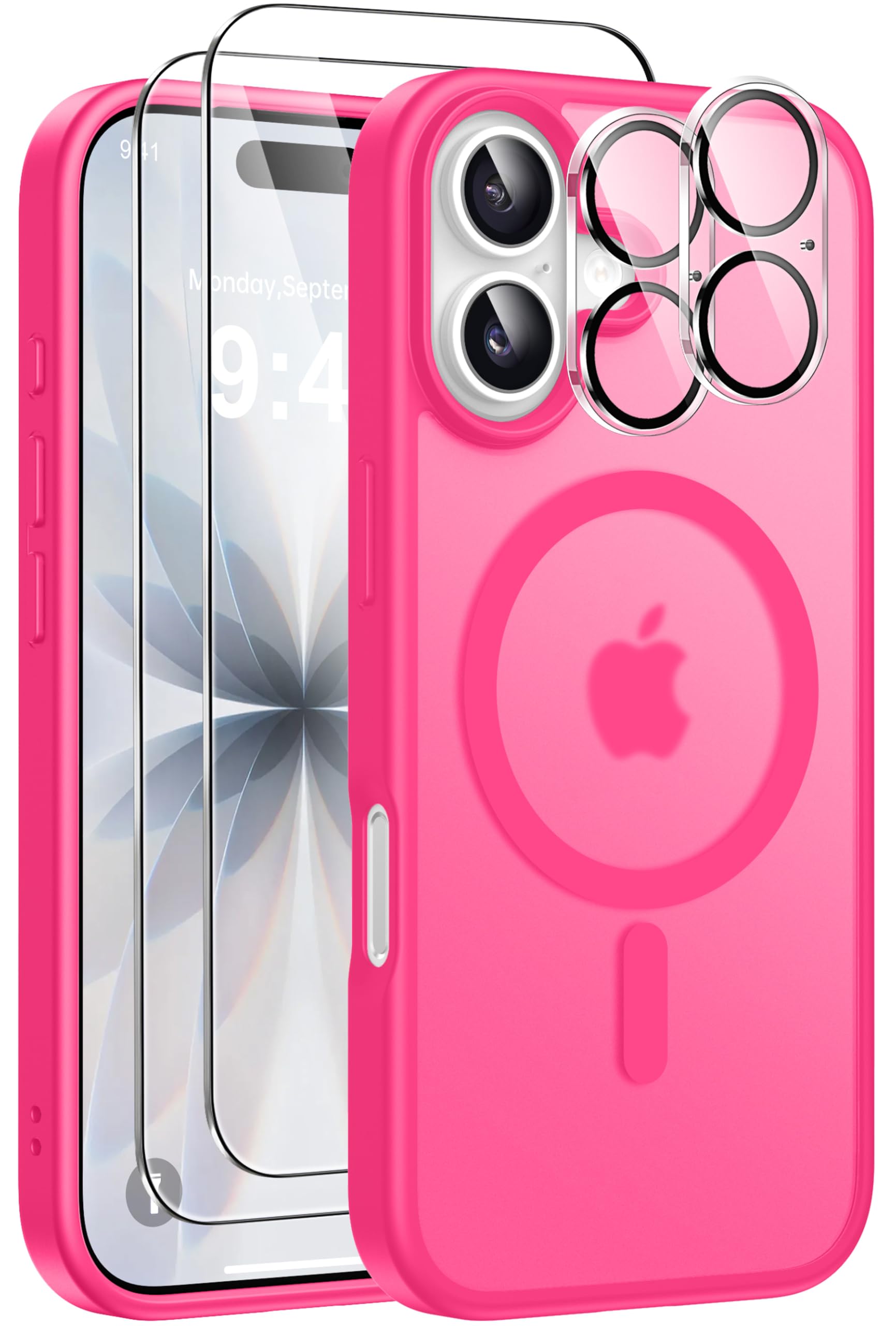 Coque IPhone 17 Pro Magnétique 5-en-1 - 2 Verres Trempés + 2 Protections Caméra, Compatible MagSafe, Noir