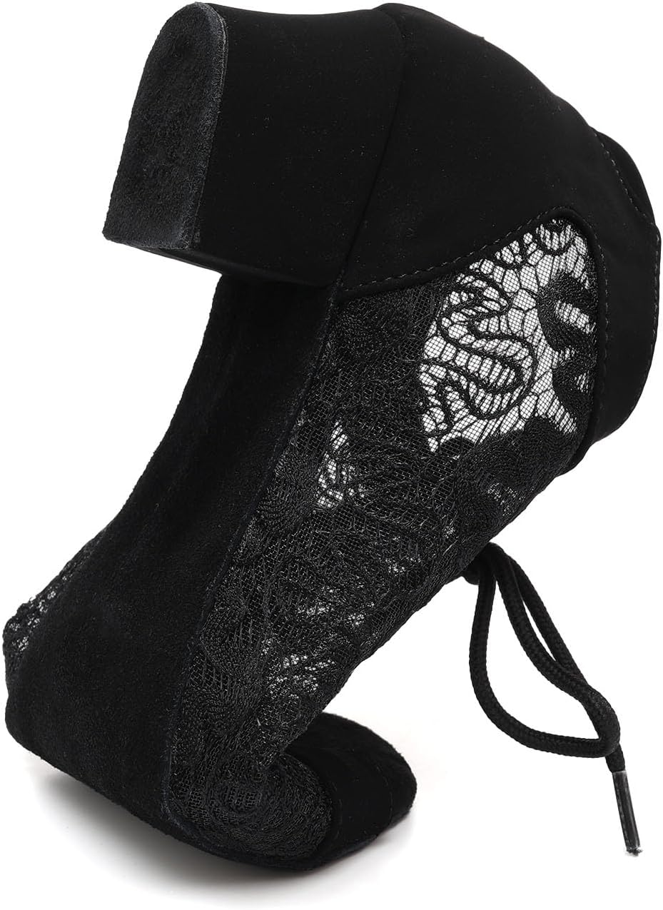 Women's Latin Dance Shoes with Lace-up Open Toe Ballroom Salsa Dancing Practice Shoes Low Heel