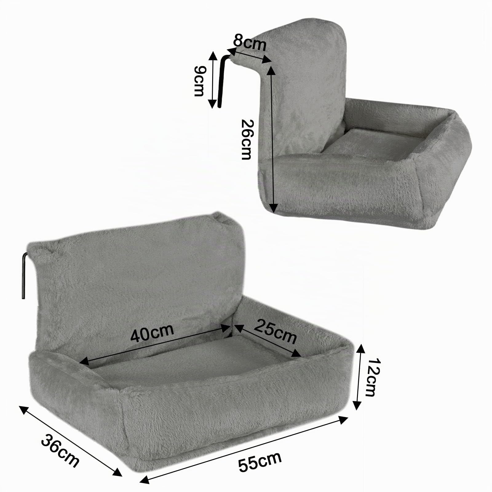 lionto Lettiera riscaldata per gatti con rivestimento in peluche lavabile, ganci in metallo adatti ai termosifoni standard, amaca in materiale confortevole, grigio scuro