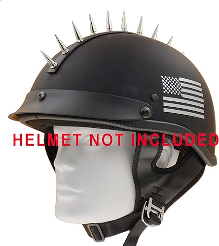 Miniatura 2 de Tira adhesiva punk de piel sintética con clavos de cono de metal, accesorio para peluca Mohawk Warhawk para casco (#1 plateado)