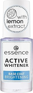 essence Active White Base Coat Brightening, Nail Care, Nail Care, Transparent, Brightening, Translucent, Acetone Free, Vegan, Microplastic Particles Free (8 ml)