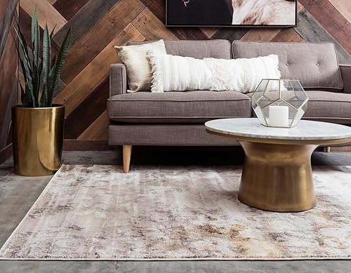 Miniatura 15 de Unique Loom Helios Collection - Santorini - Alfombra rectangular de 5 pies 1 pulgada x 8 pies, beige marfil y dorado