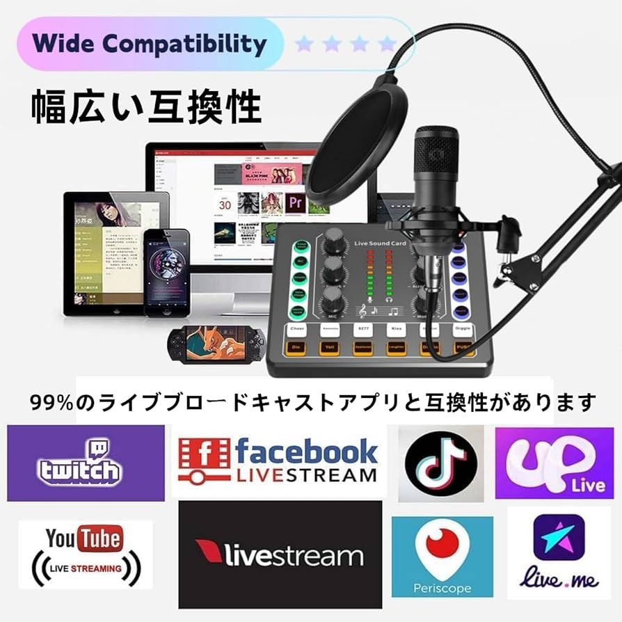 Amazon | カラオケマイク セット家庭用 DJ ミキサー セット M8