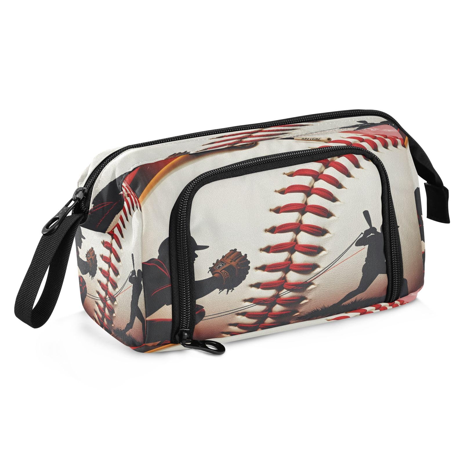 Mnsruu Baseball Player Big Capacity Pencil Case Pouch Pen Case Pencil Box Stationery Office Organizer Bag for Boys Girls — image 1