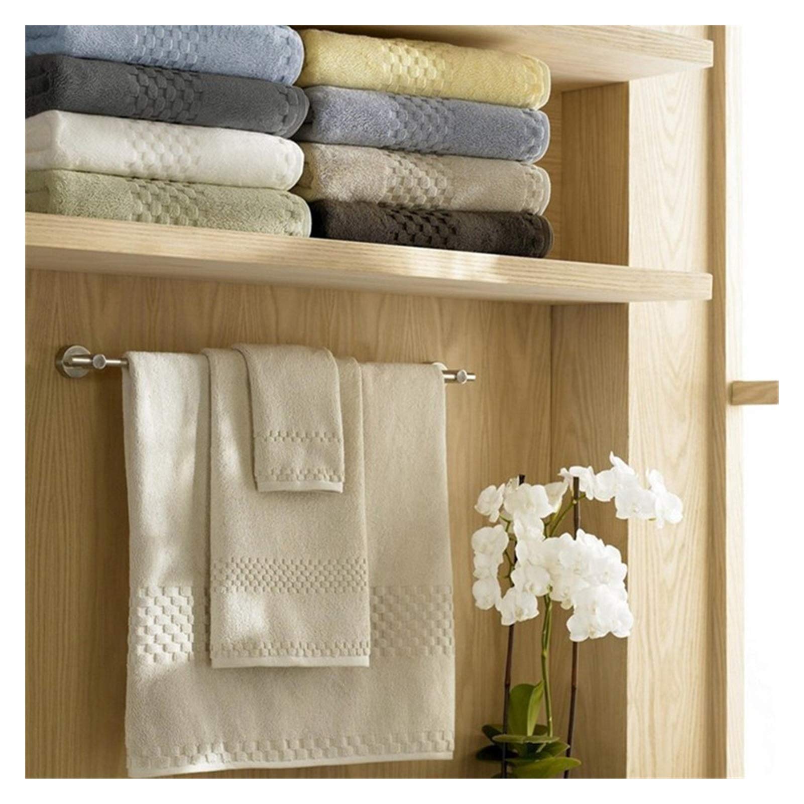 Draps De Bain 100x150 Serviette De Bain Zucchi 100x150 Cm | Éponge Coton 560 G/m² Foresta Serviette Bande Multirayures