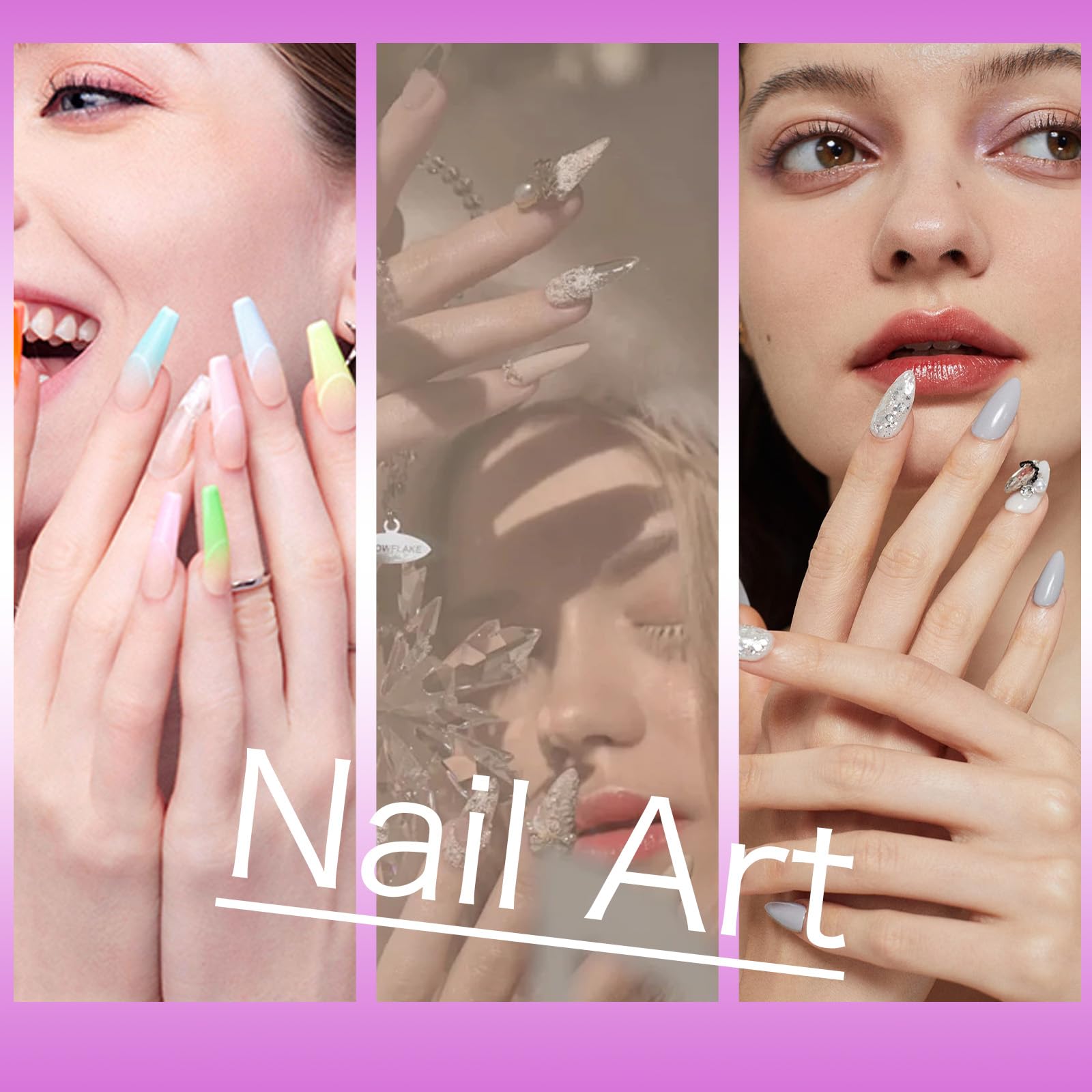 Kolinsky - Juego de 4 pinceles acrílicos para uñas, diseño artístico y pulido de errores, herramientas de manicura para mujer, aplicación acrílica (tamaño 6, 8, 12, 14)