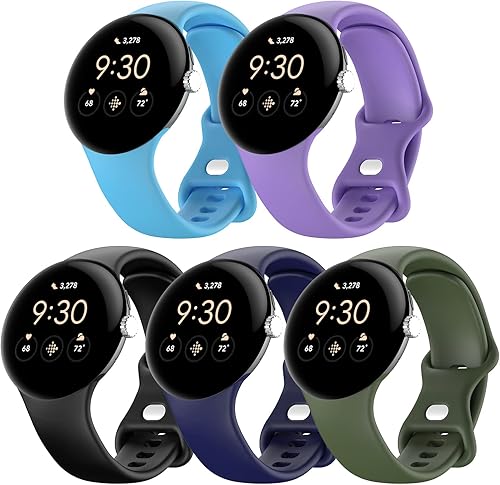 Paquete de 5 correas de reloj compatibles con Google Pixel 2Pixel 3 de 1.614 inPixel para mujeres y hombres, correa de repuesto deportiva duradera
