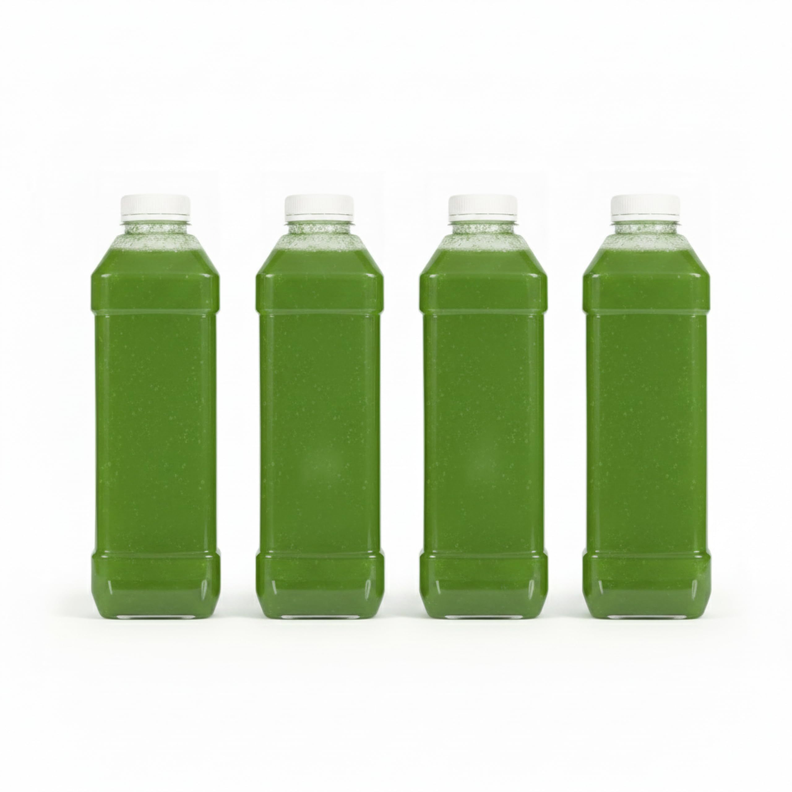 Tec Clear With White Top Plastic Juice Bottles 1 Litre Square With White Lids Caps (4)