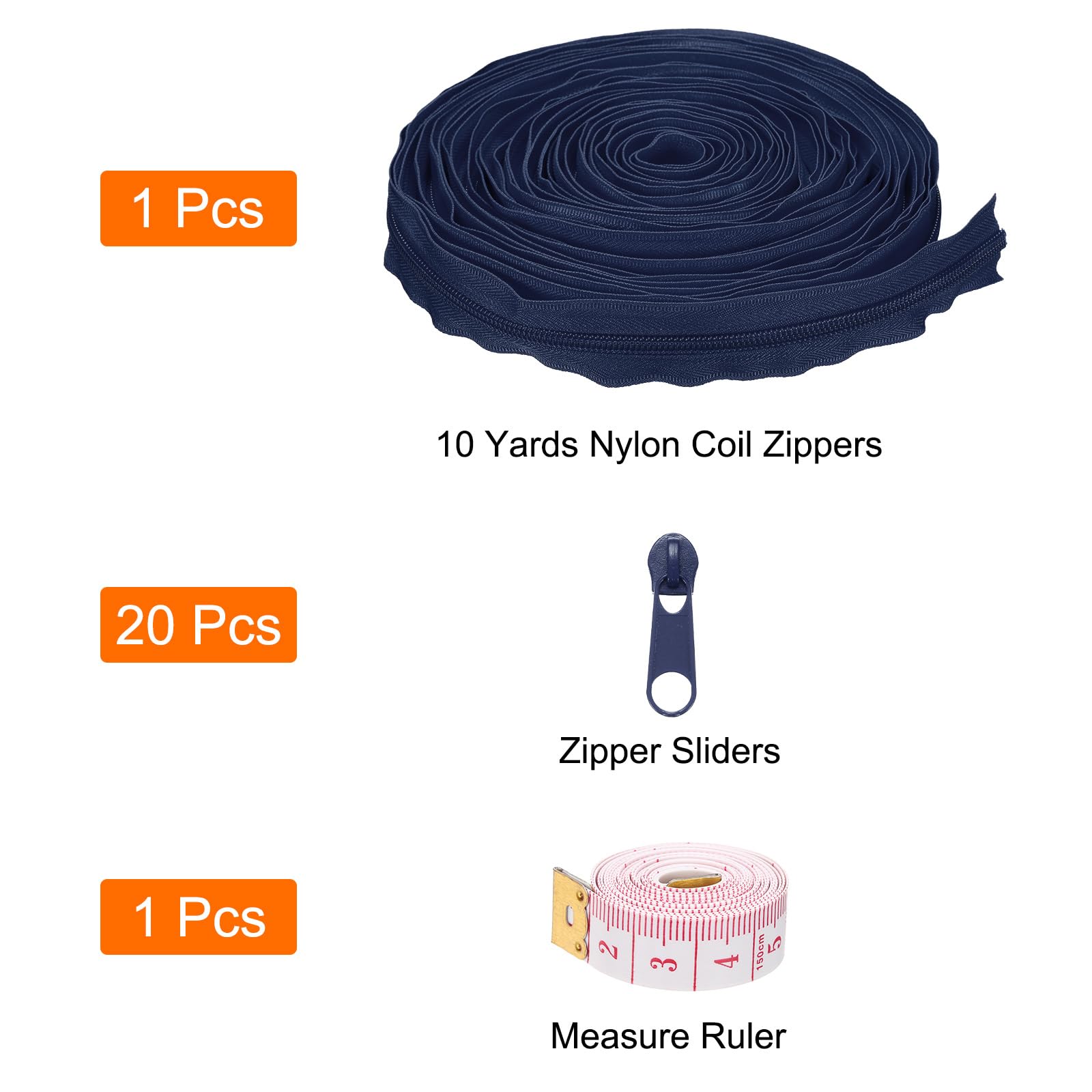 uxcell #5 10 Yards Nylon Coil Zippers - Image 3
