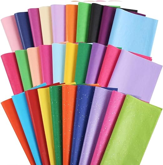 3 Otters 150 Sheets Tissue Paper, 14x20 Inch Tissue Paper for Gift Bags Multicolor Gift Wrap Supplies Bulk for Crafts Party Decorations Art Projects