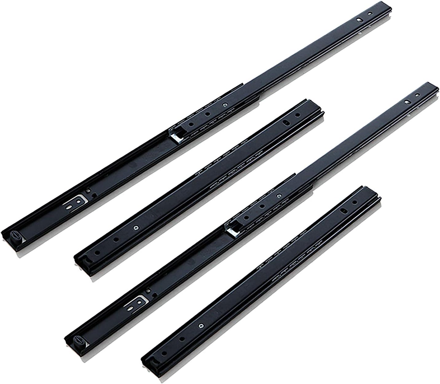 4 Pack Heavy Duty Drawer Slides, 300mm (12 Inch) Ball Bearing Runners, 35kg Load Capacity for Kitchen Cabinets, Smooth Glide, Easy Installation, Durable Black Finish
