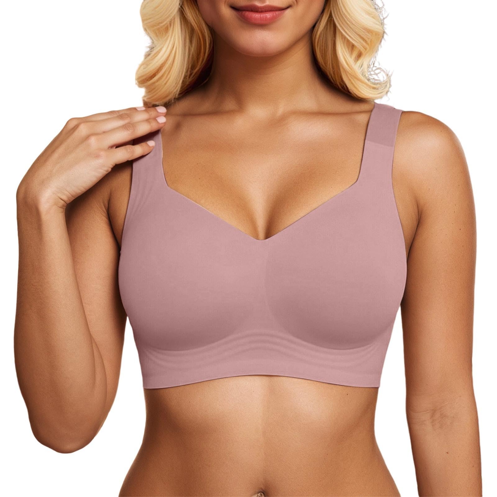 Non Wired Bras for Women Seamless Support Wireless Bra for Large Breasts Comfort Soft Bras Ladies T Shirt Bralettes with Extra Extender