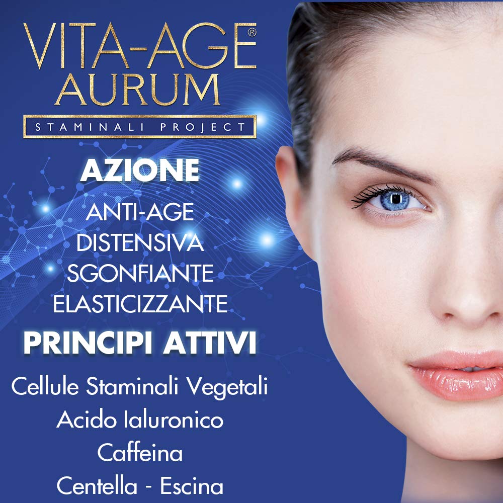 Bottega di LungaVita Natural Products Gel Borse E Occhiaie Vita-age Aurum - Contorno Occhi Anti Borse E Occhiaie - Con Cellule Staminali Vegetali