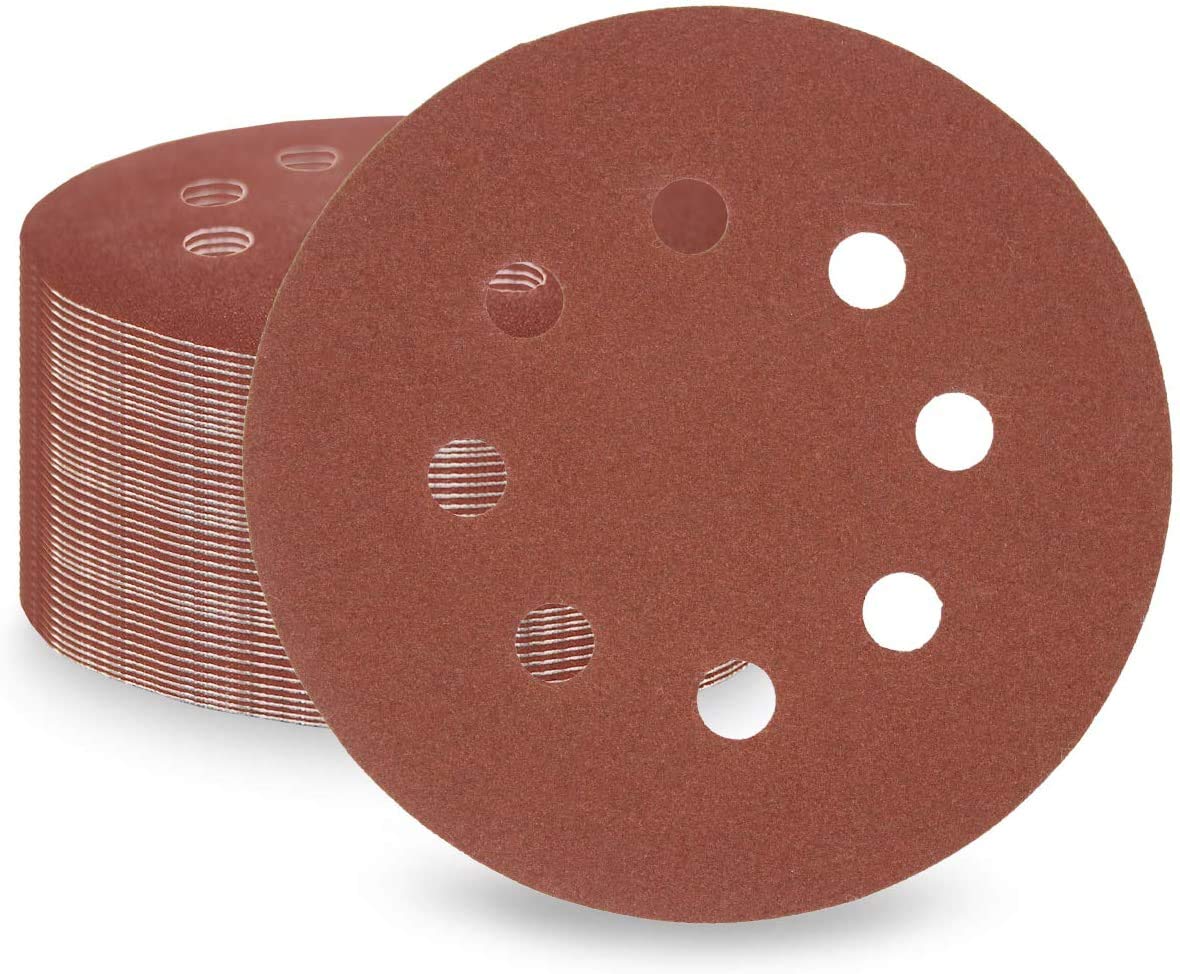 LESNIC 1000 Grit Sanding Discs 50 pcs, 125mm Sanding Sheets 5in 8 Holes