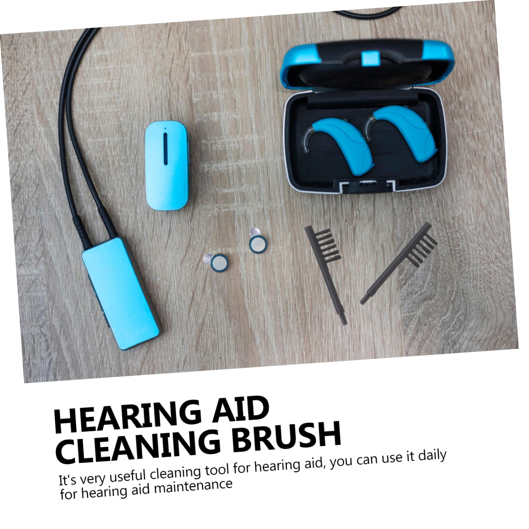 FRCOLOR 3 Sets Set Hearing Amplifier Brush Cleaning Tools Accessories Hearing Amplifiers Hearing Amplifier Cleaning Earpiece Cleaner Cleaning Brush with Magnet Abs Black