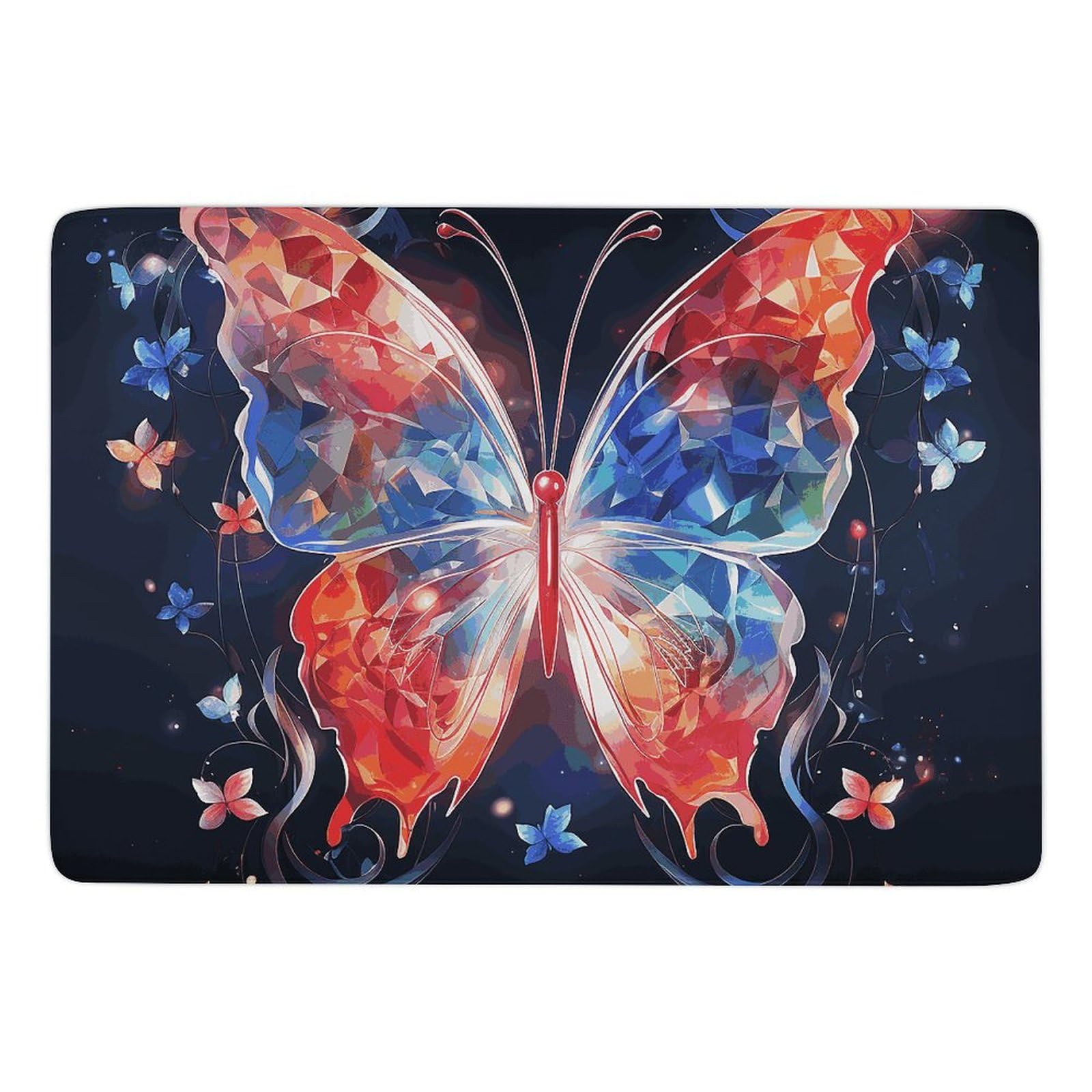 Grand tapis de sol pour salon et salle de bain décoration velours papillon