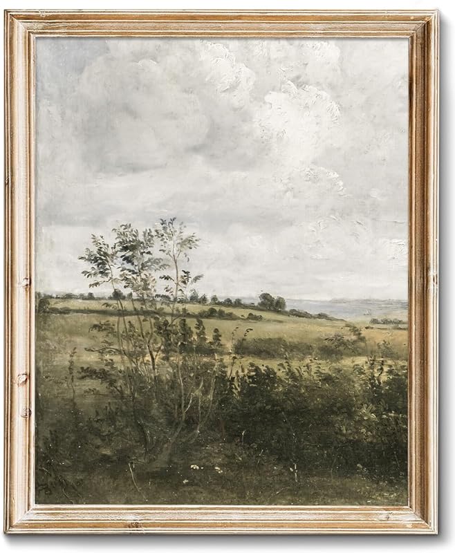 Quadro decorativo RETRART com paisagem de campo de flores, acabamento fosco, 25,4 x 20,32 cm, sem moldura