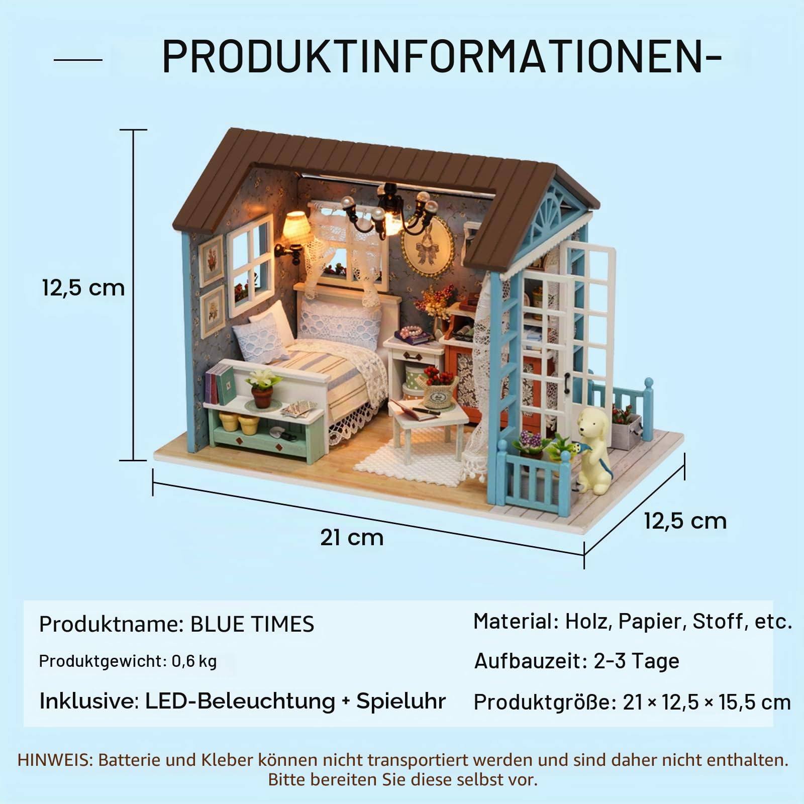 CUTEROOM DIY Puppenhaus aus Holz, Handcraft, Miniatur Kit-Salon, Modell und Möbel, Zeigen Fotos und Unterricht in Englisch (Z007)