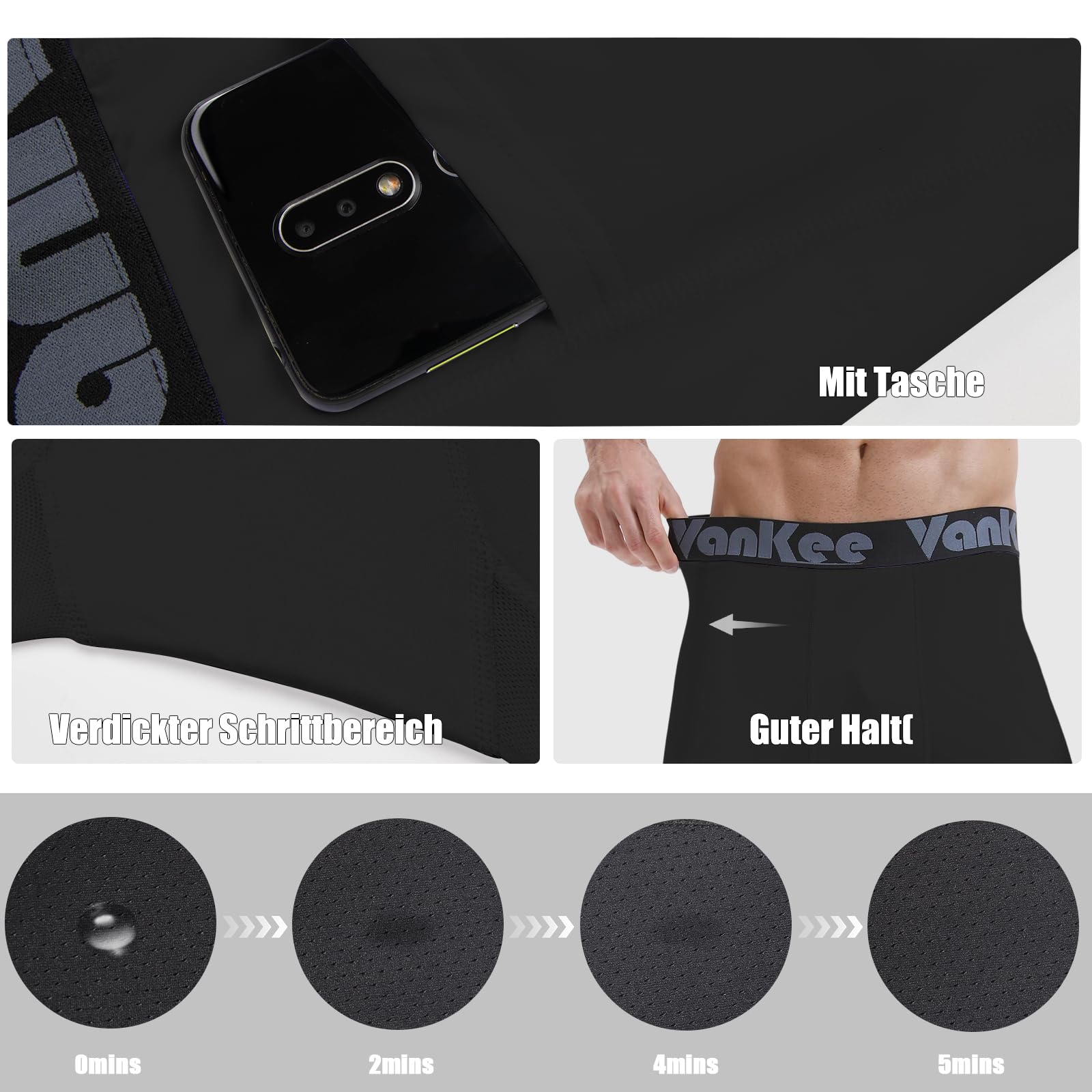 Męskie spodnie kompresyjne 3/4 z kieszeniami Sportowe legginsy do biegania Spodnie fitness Szybkoschnące spodnie do koszykówki Piłka nożna Joga Siłownia