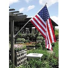 6 Foot Two Piece Aluminum Spinner Flag Pole, You Choose Add-On Flag Kit Options To Be Included, Choose Flag Pole Bracket Type and Color and/or 3x5 ft American Flag Made In USA Or Imported