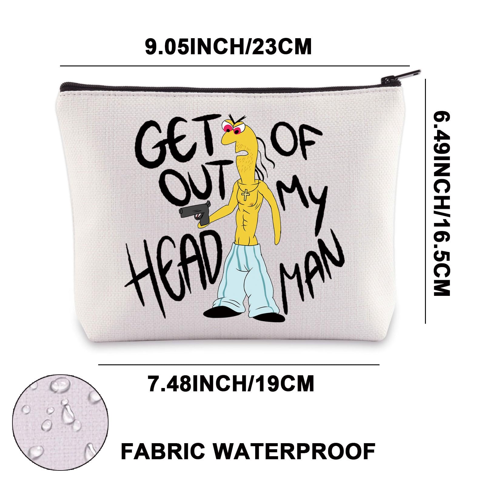 DJ Spit Makeup Bag DJ Spit Gifts Get Out of My Head Man Smiling Cartoon TV Show Gifts DJ Spit Merch (get Out mb UK) - Image 2