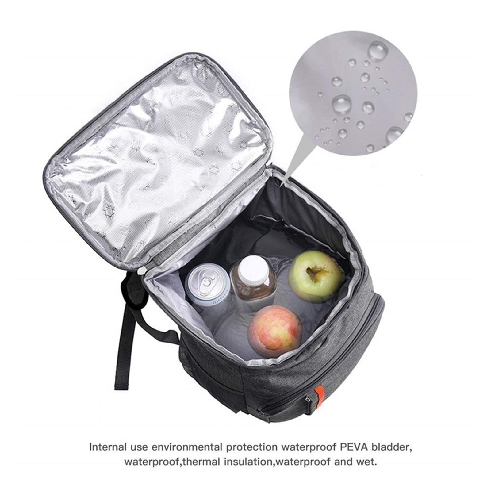 Cooler Backpack Cesta de picnic Cooler Box Almacenamiento para acampar Aislamiento térmico Al aire libre Naturaleza Caminata Almuerzo Comida Wwork Bag Mochila para acampar en la playa (Gris 1)