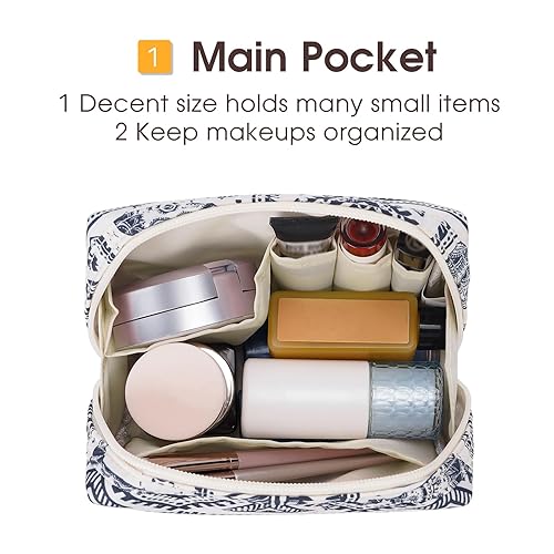 Miniatura 4 de Bolsa de maquillaje grande con cierre de cremallera, bolsa de viaje, organizador de cosméticos para mujeres y niñas.