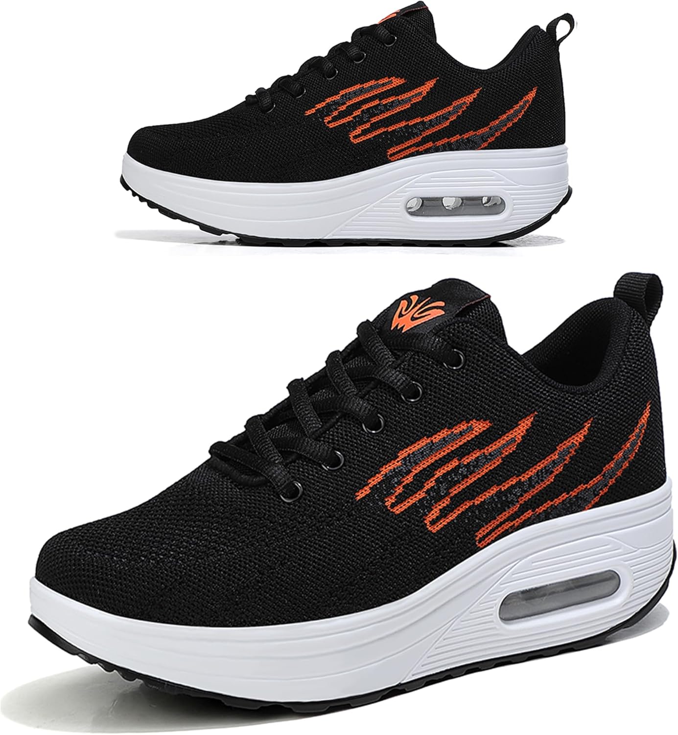 RUIDENG Platform Sneakers for Women Air Cushion | Walking Shoes Women Comfortable All Day | Thick Rocker Bottom