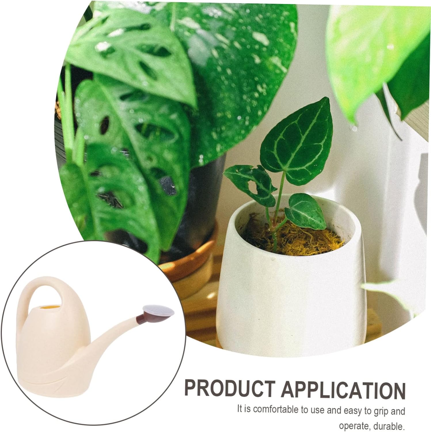 Watering can,1pc Vegetable Watering Pot Watering Can Indoor Cleaning Spray Bottles Outdoor Watering Can Water Plant Plastic Watering Kettle Watering Spray Bottle Handheld Watering Can Beige Pp