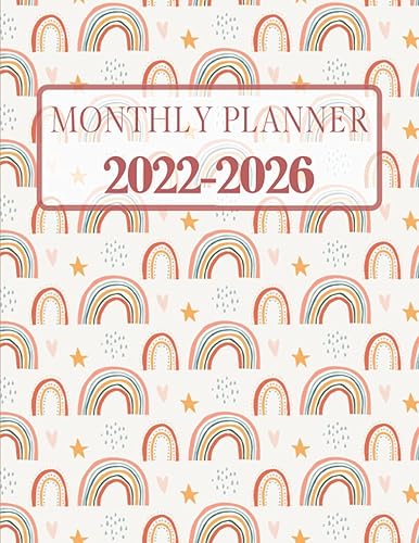 Monthly planner 2022-2026: Rainbow boho pattern. Large 8.5x11" 5 years planner. Well organized 60 month calendar with to do list, notes. Schedule Organizer Logbook for family and business.