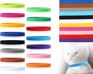 KAPSING Pack of 15 Puppy Collars, Kitten Collars, Adjustable Kitten Puppy Collars, Newborn Pet Collars, Puppy Collars (15 Colours) product image