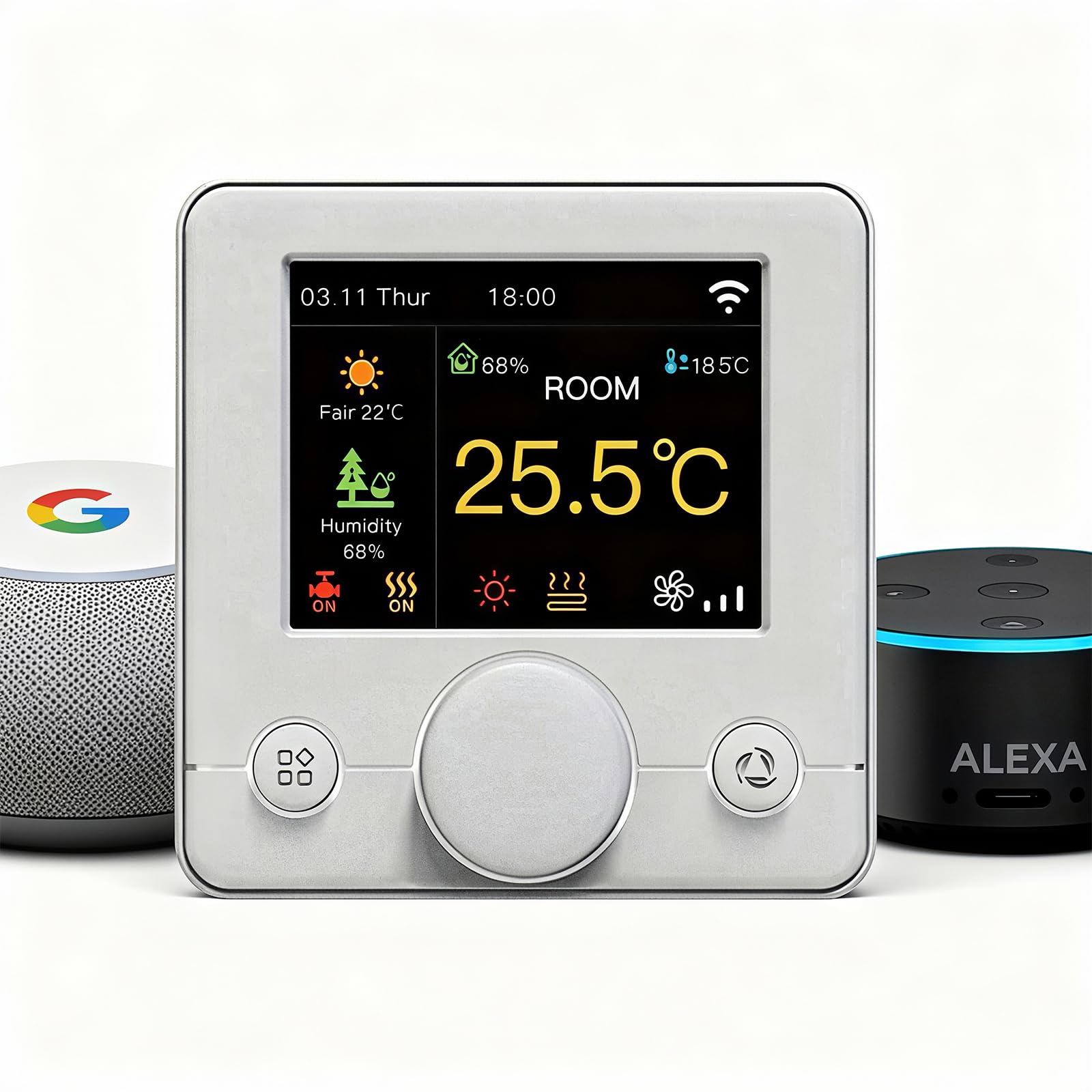 Smart Wifi termostato aria condizionata con 2 tubi, Smart Life APP telecomando, funziona con Alexa Google Home